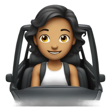 smiling girl in car interior sticker