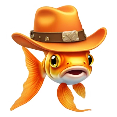 Goldfish with cowboy hat sticker