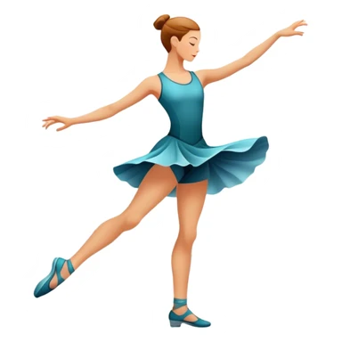 Icon for Contemporary Dance: dynamic dance poses, athletic footwear, and fluid movement lines, with a minimalist dance floor and creative lighting. The icon should convey energy, expression, and the versatility of contemporary dance. Transparent background. sticker
