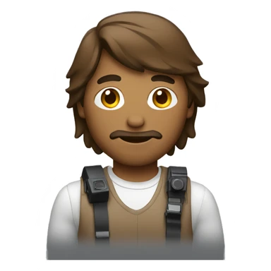 brown guy with mullet holding a camera sticker
