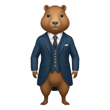 Asme una capibara con trage elegante solo que se le vea desde el traje  sticker