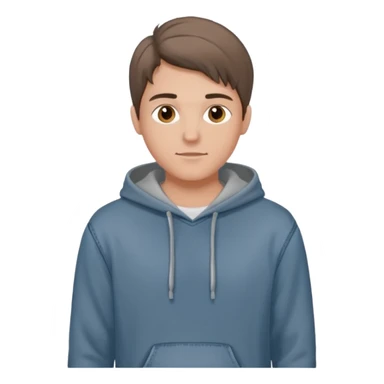 Kjekk gutt (lys i huden) som har pynta seg. Har på seg Jeans og grå hette genser og håret skal være  midtskill og fargen på håret er brunt sticker