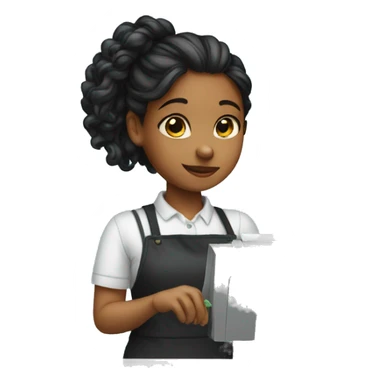 girl paying at the cash register sticker