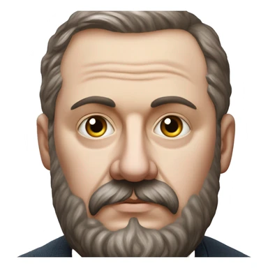 Russian writer Alexander Kuprin Photorealism A plump serious man of Slavic appearance with Small eyes with beard and mustache, with a  short haircut, big detailed face, wrinkled face sticker