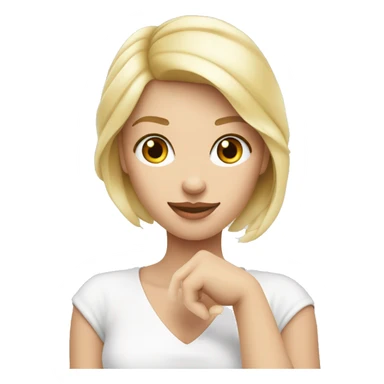 La femme blonde avec la peau blanche qui fait un coeur avec les mains sticker