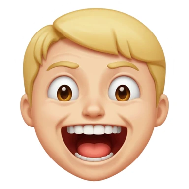 character cringing and laughing at the same time, expressive face sticker