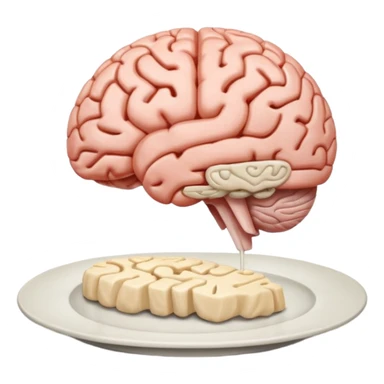 Brain on a plate next to head  sticker