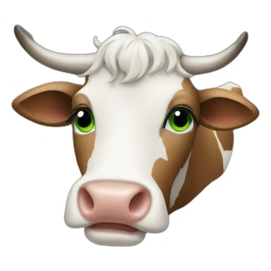 Cow with green earrings sticker