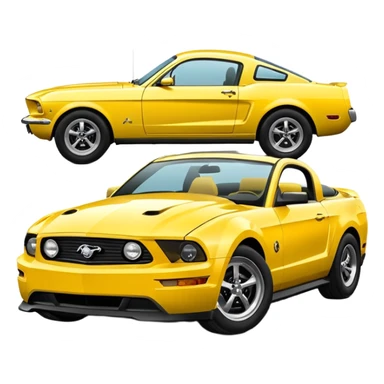 Create a mustang 309emoji in yellow colour  sticker