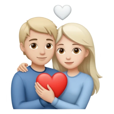 persone che si abbracciano 🫂 con cuore bianco 🤍  sticker
