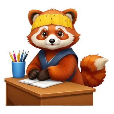 Red panda in class sticker