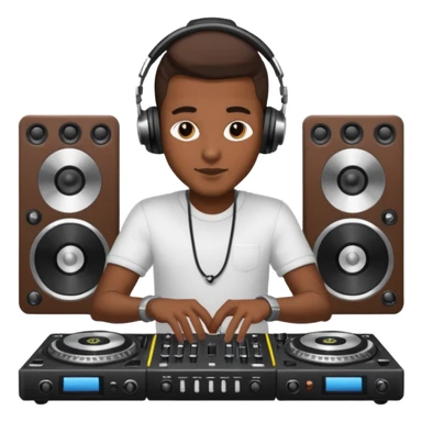 man dj with setup sticker