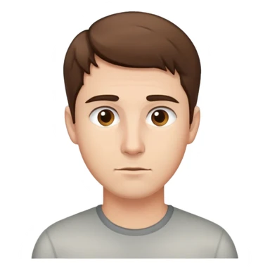 man with short brown hair, neutral expression sticker