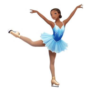 An icon featuring a graceful figure skater performing a spin on a sparkling ice rink. The scene includes a shimmering rink, colorful spotlights, snowflakes gently falling from the sky, and an audience in the stands, with a snowy landscape visible through large windows. Transparent background. sticker