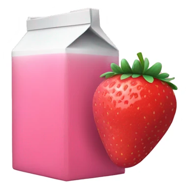 Pink juice box with a strawberry on it  sticker