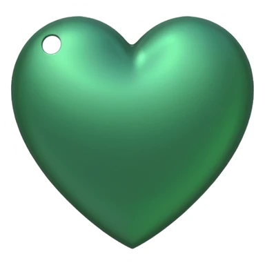 heart with a metallic green finish sticker