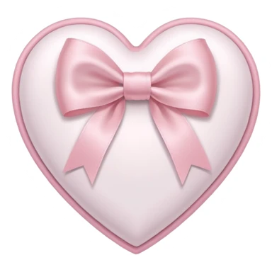 White heart with light pink ribbon bow sticker
