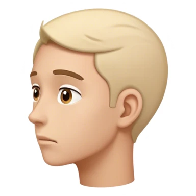 a person listening attentively to someone talking, you can tell they are thinking about what is being said, their head is slightly tilted sticker