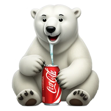 polar bear drinking coca cola sticker
