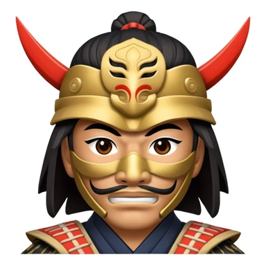 samurai wearing a traditional mask sticker
