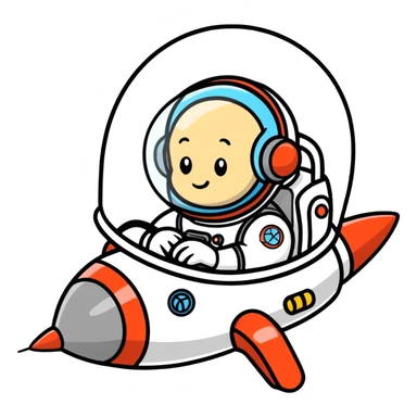 Brain in rocket ship sticker