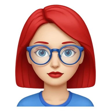 woman with glasses one glass red one glass blue sticker