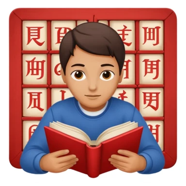 read books in caligraphy in red letters sticker