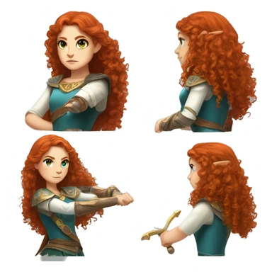 a white girl with long red curly hair and freckles, cosplaying Princess Zelda posing and ready for a fight sticker
