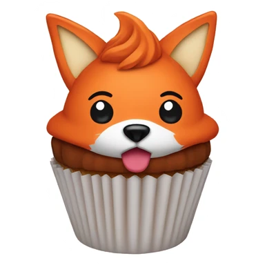 fox emoji as a cupcake sticker