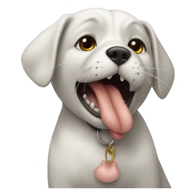 Cat licking a dog sticker