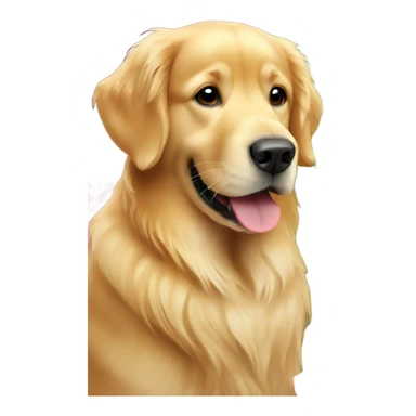 christmas golden retriever with christmas tree  sticker