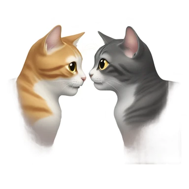 cat kisses cat sticker