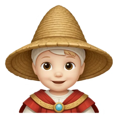 ancient roman baby conical hat, white, half body sticker