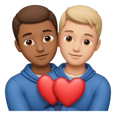 Hearts with two men sticker