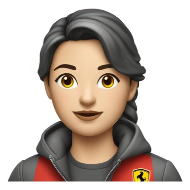 Femme avec une veste Ferrari numéro 16 sticker