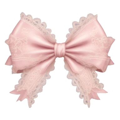 vintage rococo light pink bow with lace and frills sticker