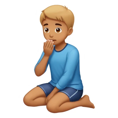 drooling person on knees sticker