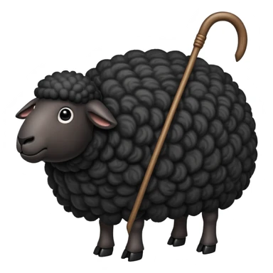 Black sheep with shepherds crook sticker