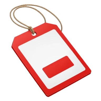 red white Price tag sticker