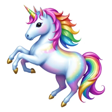 sparkly unicorn jumping over the rainbow sticker