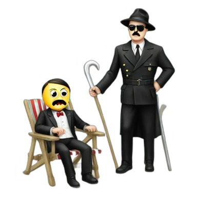 Adolf Hitler on holiday with the grim reaper sunny beach sticker