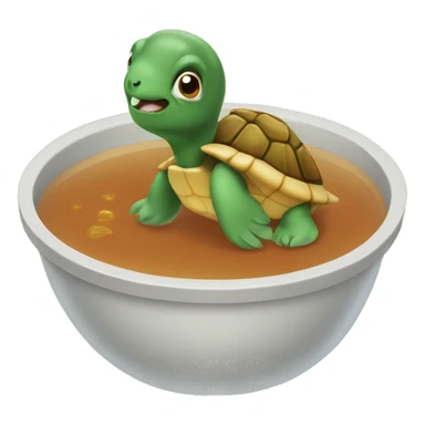 turtle swimming in soup sticker