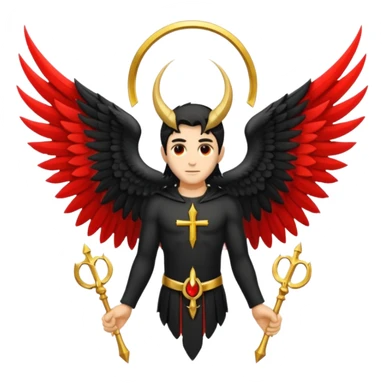 holy saint emblem with black wings lucifer sticker