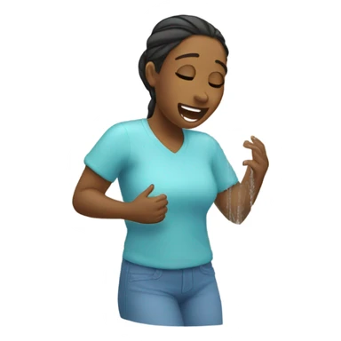 Girl sing in shower sticker