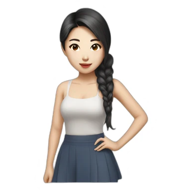 hot artistic finance asian girl sticker