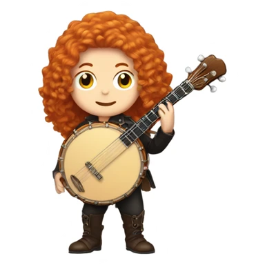 Vivaldi ginger wig chibi standing banjo  sticker