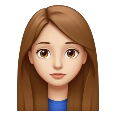 JE VOUDRAIS UNE FILLE AUX YEUX MARRONS UN PETIT NEZ LES LEVRE MOYENNE AVC DES CHEVEUX LISSE DETACHE MARRON CLAIR long  sticker