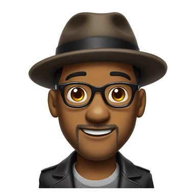 will smith with a hat and glasses sticker