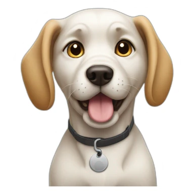 Dog pressing on a button sticker