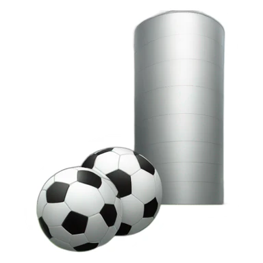 two-soccer-balls-in-front-of-a-single-silo sticker